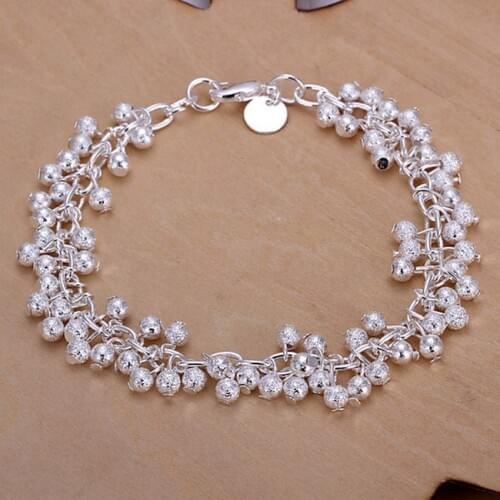 Fashion popular product Silver color Jewelry charm women chain beads grapes Bracelet free shipping hot sale cute gift H232