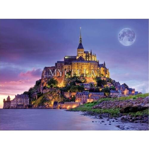 Mont Saint Michel Full 5D DIY Diamond Painting Landscape Diamond Embroidery Cross Stitch Rhinestone Mosaic Wall Stickers Gifts
