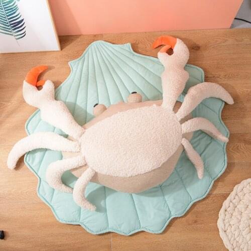 Cartoon crab plush toy pillow 2021 new creative personality Cancer doll ins childrens toy pillow baby foam puzzle mat tou