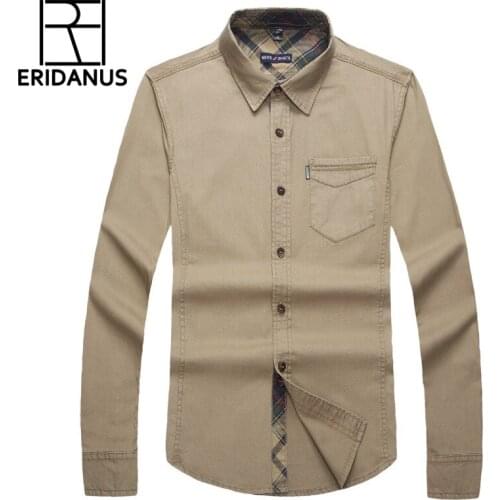 2016 Spring New Men Dress Shirt Slim Fit Solid Color Long Sleeve Fashion Square Collar Designed Business Casual Men Shirts M051