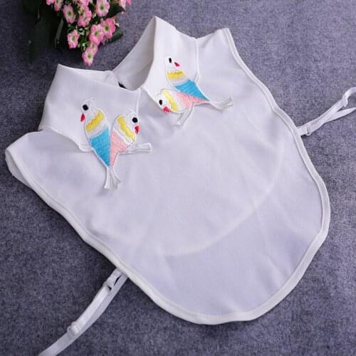 False Collar Detachable Euclidean Embroidery Fake Collar Chiffon Fake Shirt Vertical Small Fashion White Shirt Fake Collar