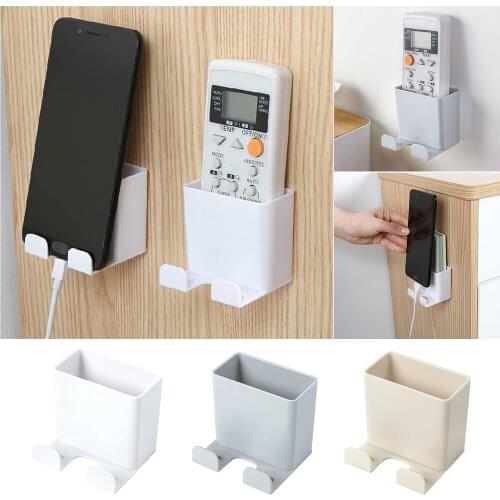 Phone Wall Holder TV Remote Controller Wall Mounted Storage Rack Smartphone Hanging Charging Bracket Multi-Purpose Stand Hanger