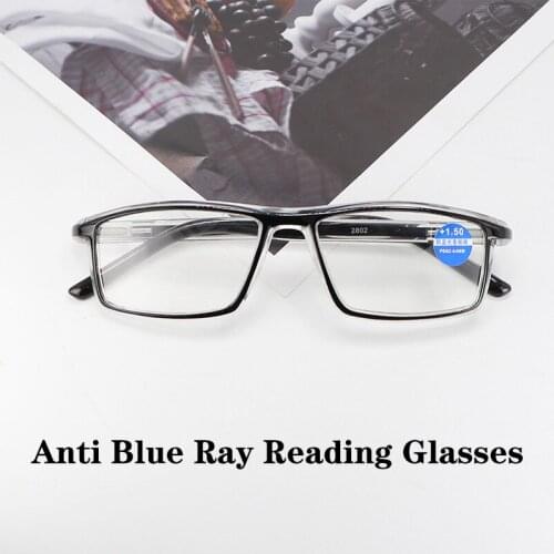Men Women Anti Blue Ray Reading Glasses Classic Retro Blue Light Protection Eyeglasses With Degree Len +1.0 To +4.0