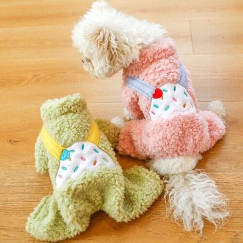 Autumn and Winter Pet Clothes Warm Plus Velvet Jumpsuit for Dogs Pet Dog Cat Winter Fleece Clothes Dog Suit Puppy Clothes