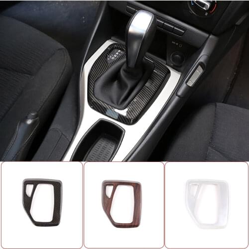 ABS Carbon Fiber Car Control Gear Shift Panel Cover Gearshift Panel Frame Trim For BMW X1 E84 2010-2013 LHD Accessories