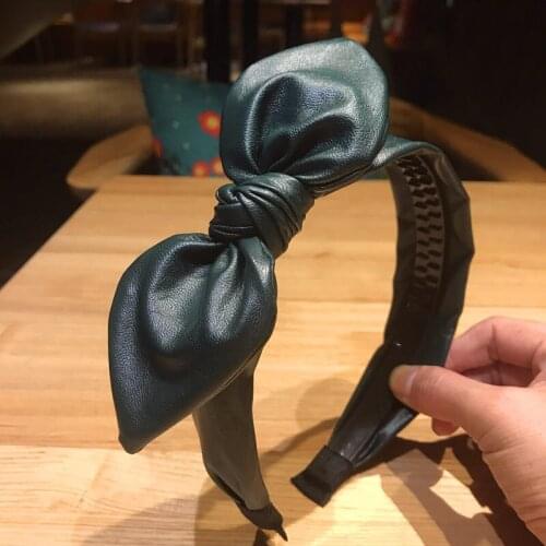 36pcs/lot DIY Simple Multi PU Rabbit Ears Tooth Hair Bands Retro Antiskid Bowknot HeadBands Hair Styling Tools Accessory HA1287