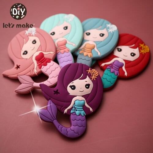 Lets make Ocean Mermaid Teether Baby Care Products Free BPA Marine Animal Mermaid Teether Food Grade Tiny Rod