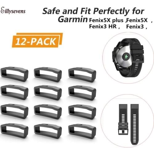 6pc/12pc Strap For Apple Watch Rubber Fastener Rings Security Loop Replacement Watchbands Fenix5X/5X plus/Fenix 3