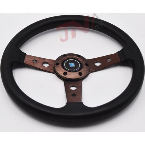 PU Car styling racing steering wheel with horn button 14 inch steer wheel