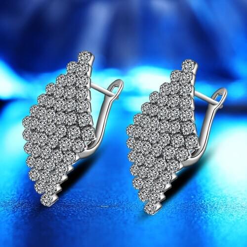 KOFSAC Charm 925 Sterling Silver Earrings For Women Luxury AAA CZ Crystal Stones Earring Gorgeous Female Jewelry Girl Best Gift