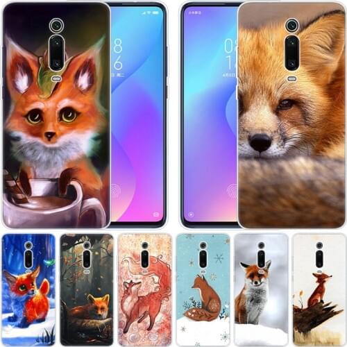 Luxury Silicone Case Cute cartoon sad fox for Xiaomi Pocophone F1 Mi 9T Pro CC9 CC9E 9 9SE 8 A3 A2 Lite A1 5X 6X Mix3 Play Cover