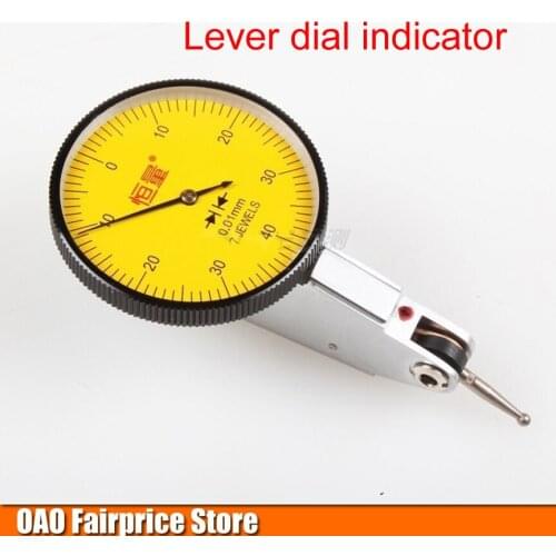 Lever dial indicator ,Indicators, Measuring range:0-0.8mm accuracy 0.01mm,7JEWELS
