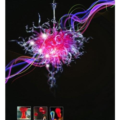 Wedding Decor Pink Murano Glass Modern Art Designed LED Chandelier Lightings