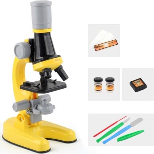 Upgraded Childrens Microscope Toys Science Experiment Suit Primary Microscope Toys 1200 Times Microscope Teaching Material Set