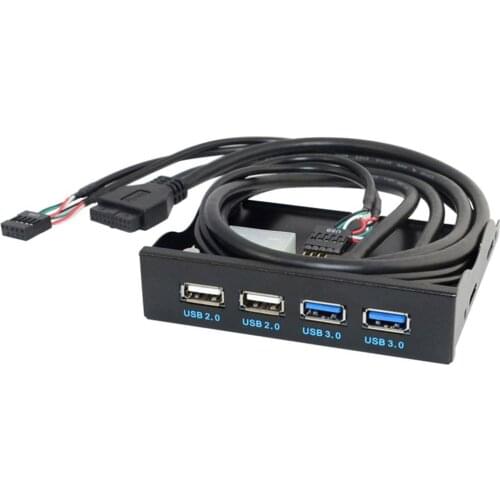 201920Pin 2 Port USB 3.0 Hub USB3.0 Front Panel Cable Adapter Plastic Bracket for PC Desktop 3.5 Inch Floppy Disk Drive Bay