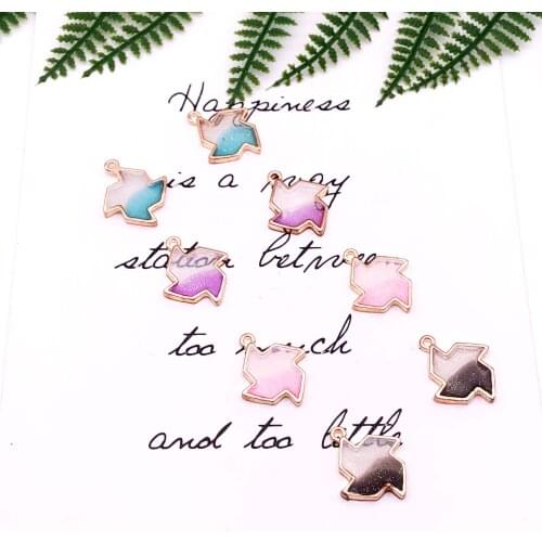 10pcs/lot Pearlescent Pink Windmill Transparent Pendant 19*23mm Jewelry Alloy Metal Enamel Pendant XL613