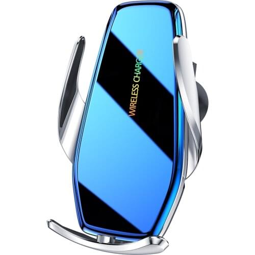 15W Wireless Charger Magnetic Car Charge Holder Universal for Phones Colorful 3D Glass Charge Automatic Clamping Car Mount