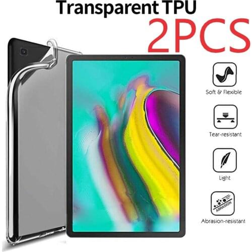 2PCS Shockproof Transparent Cover For Samsung Galaxy Tab A 8.0 2019 SM-T290 T295 T297 8inch TPU Soft Back Tablet Case Shell
