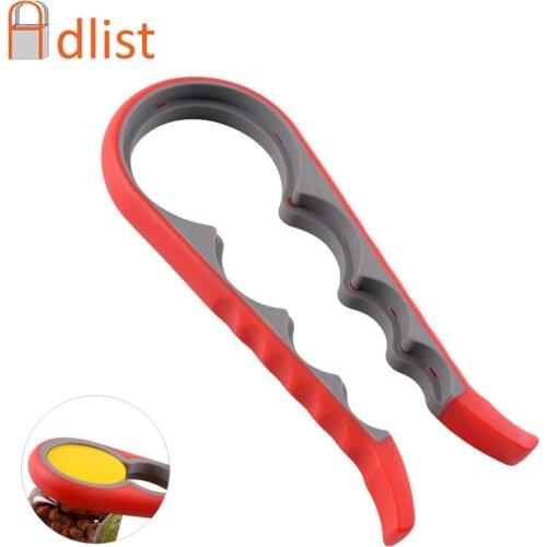 22.9cm/9" 4 in 1 Handy Plastic Wine Bottle Opener Anti-slip Can Jar Opener Beer Bottles Wines Rotate Kitchen Tool Multi-Function