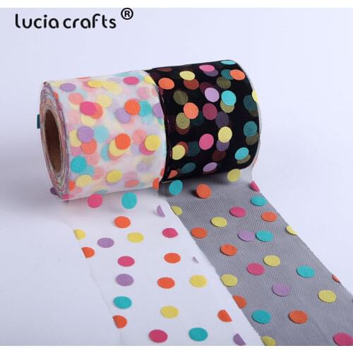 5y/lot Wave Point Organza Ribbons Handicrafts Embroidered Net Lace Trim DIY Hair Bow Christmas Birthday Decor Material R0712