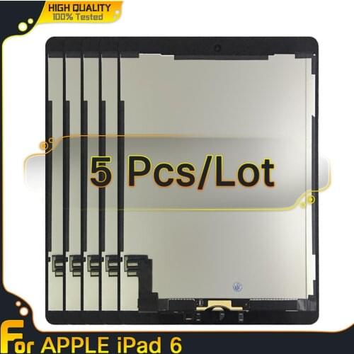 5Pices/Lot 5Pcs LCD +Adhesive For Apple iPad 6 Air 2 iPad 6 A1567 A1566 9.7'' LCD Display Touch Screen Panel Digitizer Assembly