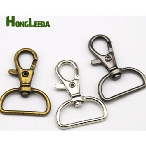 50pcs/lot 25mm 1 inch Alloy Swivel Clasps Snap Key Hooks DIY Key Chain Ring nickle/black/bronze Free Shipping HK-008