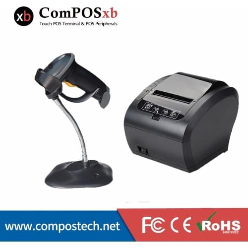Free Shipping BC2809 Barcode Scanner Barcode Reader With 80mm White Color Thermal Printer