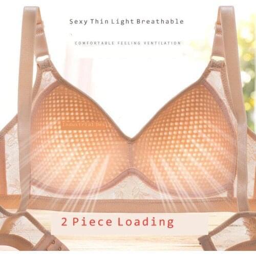 Sexy Push Up Big Underwear Womens 100C Cup Large Size Thin Breathable Bra Jacquard No Steel Ring Bra Female Bras