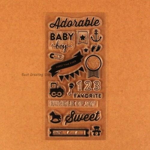 Cute baby stamps party banner stamps baby bundle of joy clear stamps