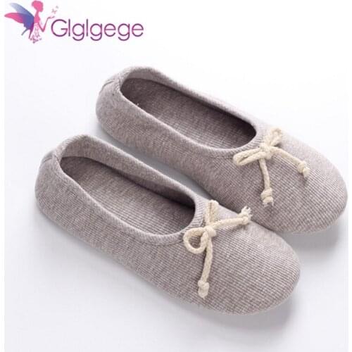 Glglgege warm soft sole home slippers pregnant woman cute bowknot slip on shoes women Japanese indoor slippers women shoes