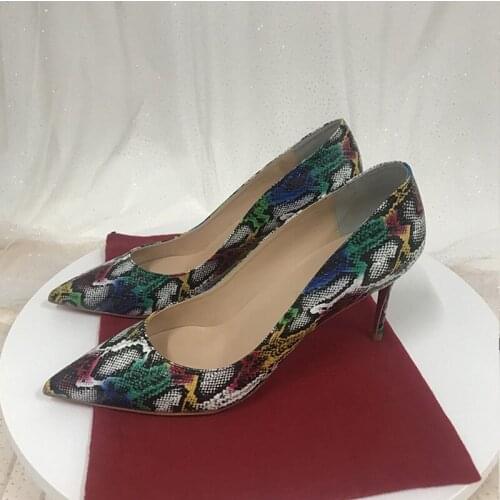 Europe and the United States 2020 new sexy serpenine pointed head high heeled temperament hundred womens single shoes