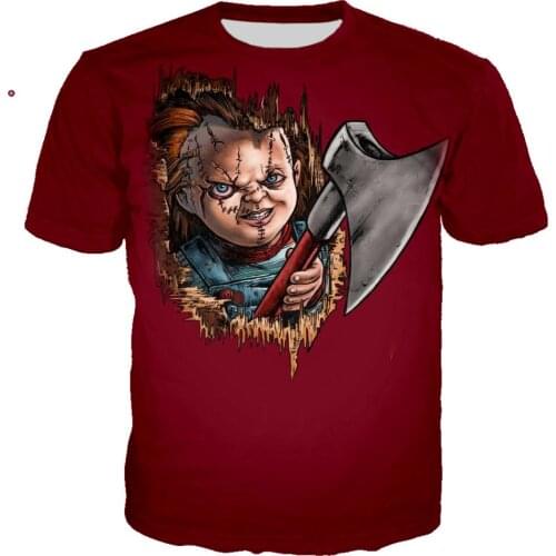 3D Print Horror Movie Chucky t shirt cool tshirt Men/ Women Casual Streetwear hip hop Ropa hombre Male clothes harajuku Tops 5XL