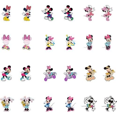Disney Minnie Mouse Cute Cartoon Funny Epoxy Resin Heat Shrinkable Ear Clip New Ear Jewelry Ear Clip Gift