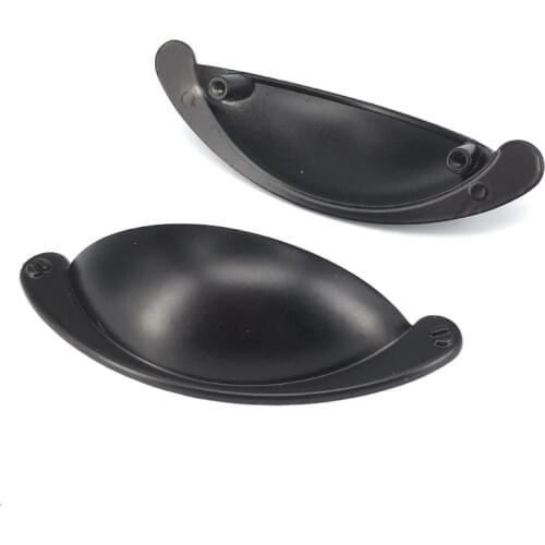 2PCS Retro Black Shell Pull Handle Vintage Furniture Kitchen Drawer Cabinet Door Handle Knobs