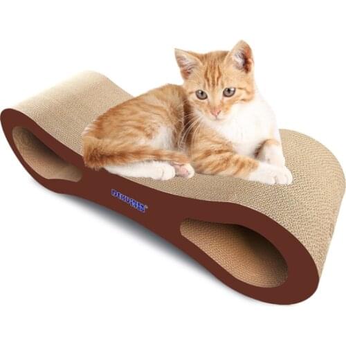 Hot selling 8-shaped Corrugated Paper Cat Scratch Board Cat Litter Claw Toy Cat Pet Supplies, Size 86x26.5cm