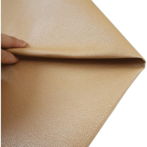 50x140cm milk gold PU leather fabric small litchi artificial leather car leather soft bag leather fabric