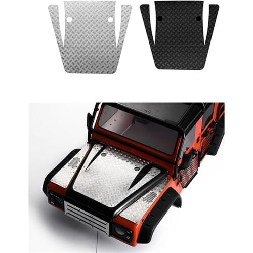 Metal Hood Anti Skid Plate Decorative Sheet for 1/10 Traxxas TRX4 Defender RC Car Accessories Parts