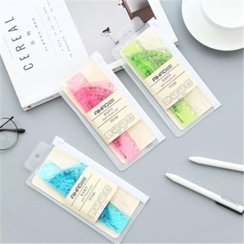 DL Like 75160 color multifunctional ruler ruler set students 15cm ruler triangle plate protractor