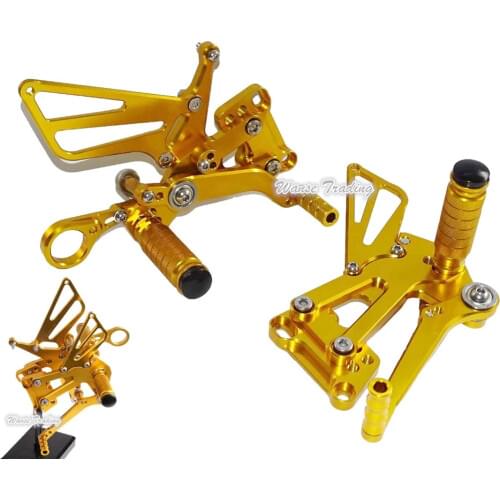 Motorcycle Adjustable Rider Rear Sets Rearset Footrest Foot Rest Pegs Gold For 2009 2010 2011 2012-2014 BMW S1000RR S 1000 RR