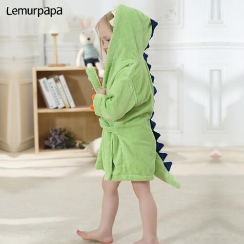 Animal Cartoon Dinosaur Baby Towel Bath Towel Flannel Hooded Bathrobe Baby Stuff New Born Towels Toalla kids Bath Towel Hood