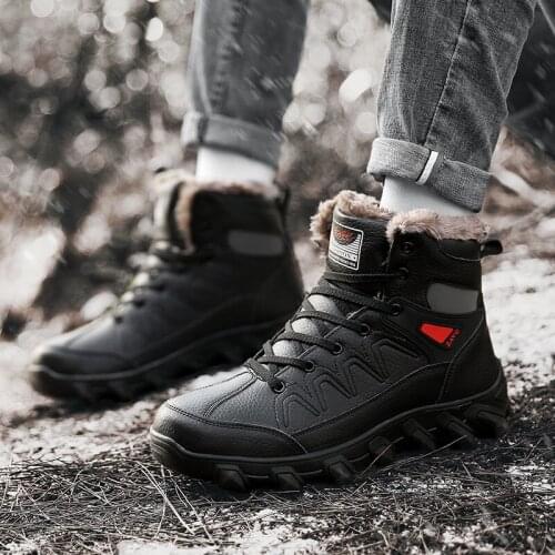 Men Snow Boots 2021 New Plush Thickening Cold-resistant Below Zero 40 Degree Waterproof Non-slip Big Size 45 Winter Man Shoes