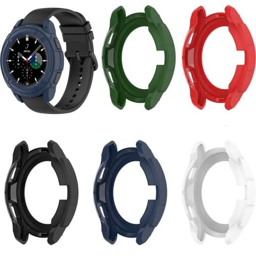 TPU Soft Shell Glass Screen Protector Case Bezel Ring Frame For Samsung Galaxy Watch 4 Classic Watch4 42mm 46mm Protective Cover