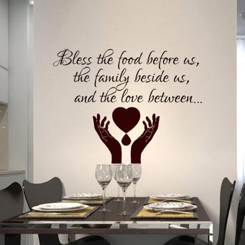 Quote Wall Decals Prayer Bless Wall Sticker Removable Vinyl Prayer Quote Wallpaper Home Kitchen Decor Family Bless Decal AY929