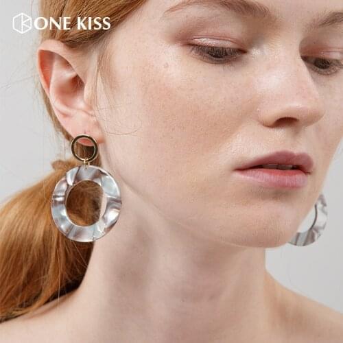 New Fashion Geometry Circular Round Drop Earrings For Women Elegant Design Acrylic statement Dangle Earring Party Jewelry