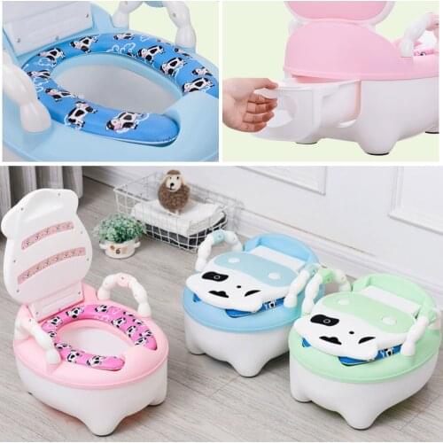 Portable Baby Pot Cute Toilet Seat Potty Toilet Bowl Training Pan Childrens pot Kids Bedpan Comfortable Backrest Animal Kid Pot