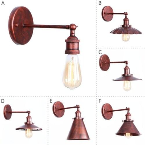 American style simple bedroom living room hotel dining room decoration rust color single head retro wall lamp