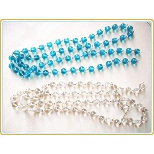 10 Meters Transparent Crystal 10mm Round Beads Chain For Home Curtain wedding decoratio Glass chandelier Hanging Strand Garlands