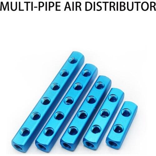 Distributor Distributor 1/4" pt threaded port 2 3 4 5 6 Pneumatic quick insertion connector aluminum hose distributor block