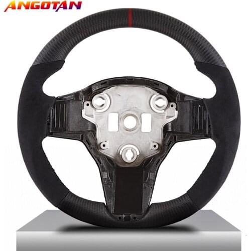 For Volante Tesla 100% Real Carbon Fiber Display Steering Wheel compatible for Tesla