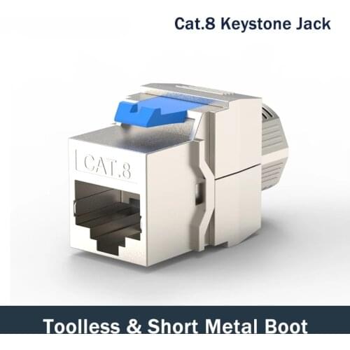 Cat 8 Network Connector Toolless Keystone Jack Module Full Shielded RJ45 Socket Terminal Up To PoE+ 100W 40G 2000MHz LAN Wire